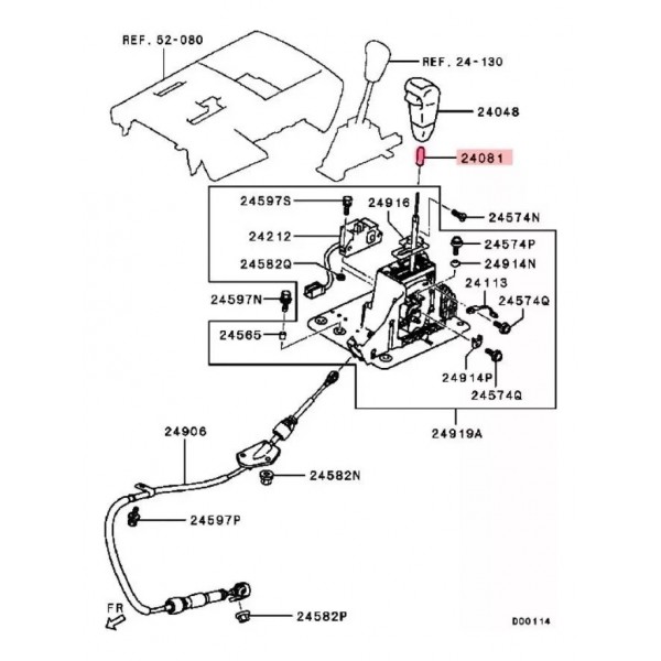 Luva Interna Manopla Câmbio Mitsubishi L200 Pajero Full